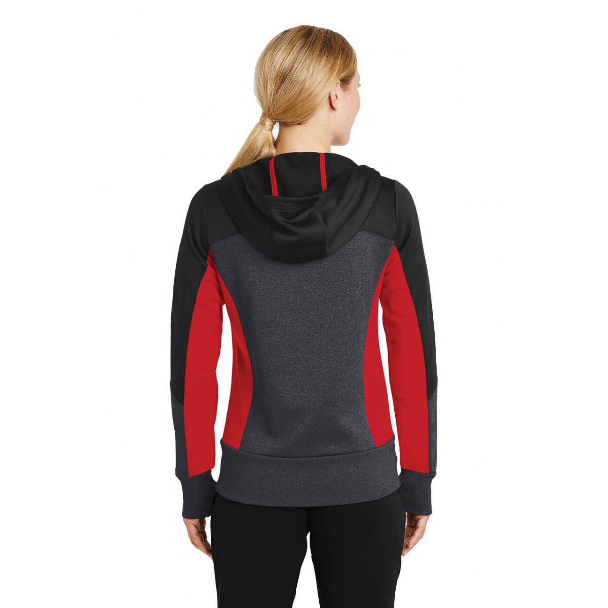 Sport-Tek® Ladies Tech Fleece Colorblock Full-Zip Hooded Jacket