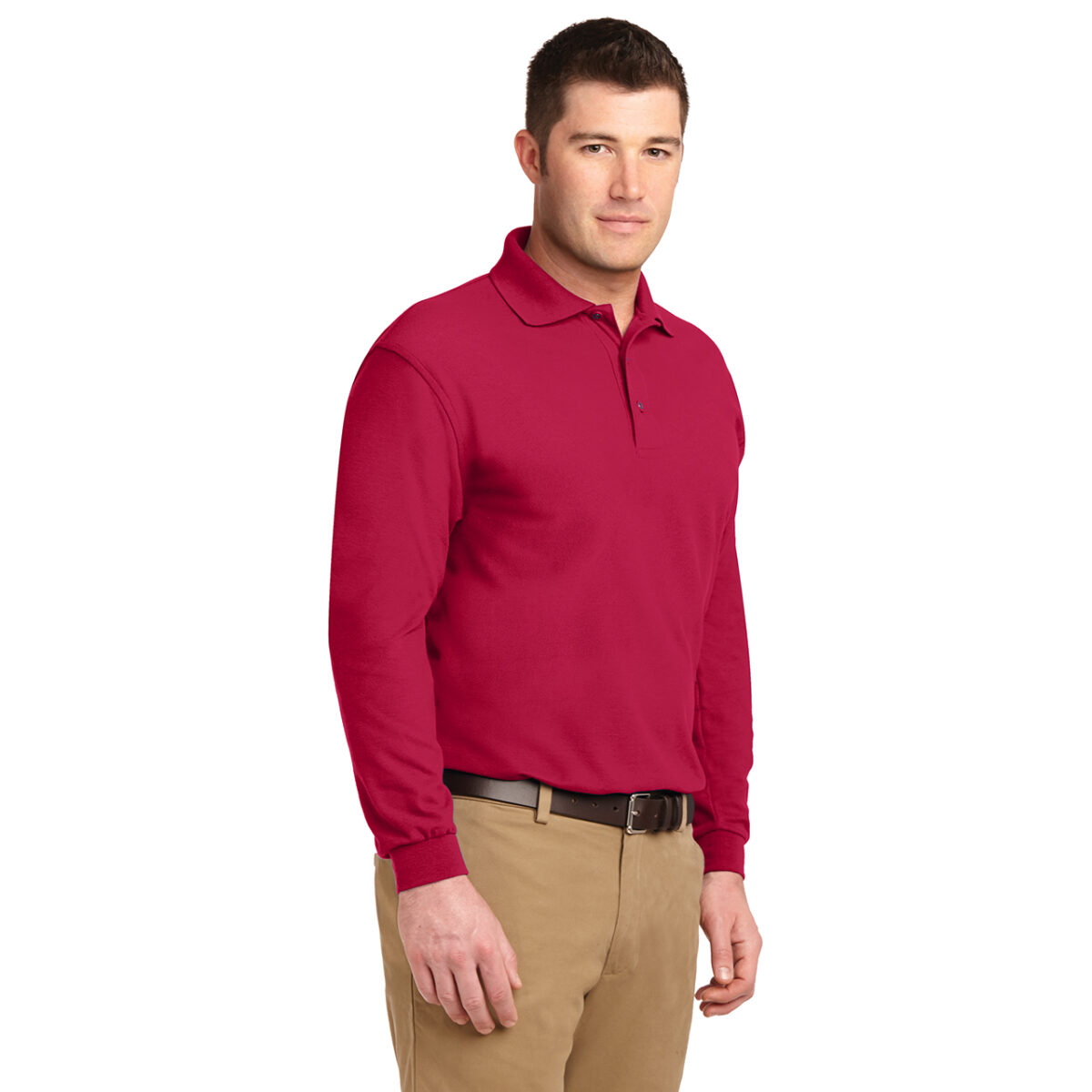 Mens Silk Touch Long Sleeve Polo