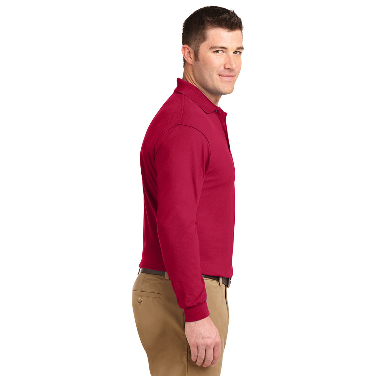 Mens Silk Touch Long Sleeve Polo