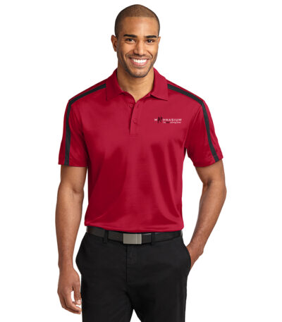 Mens Silk Touch Performance Colorblock Stripe Polo