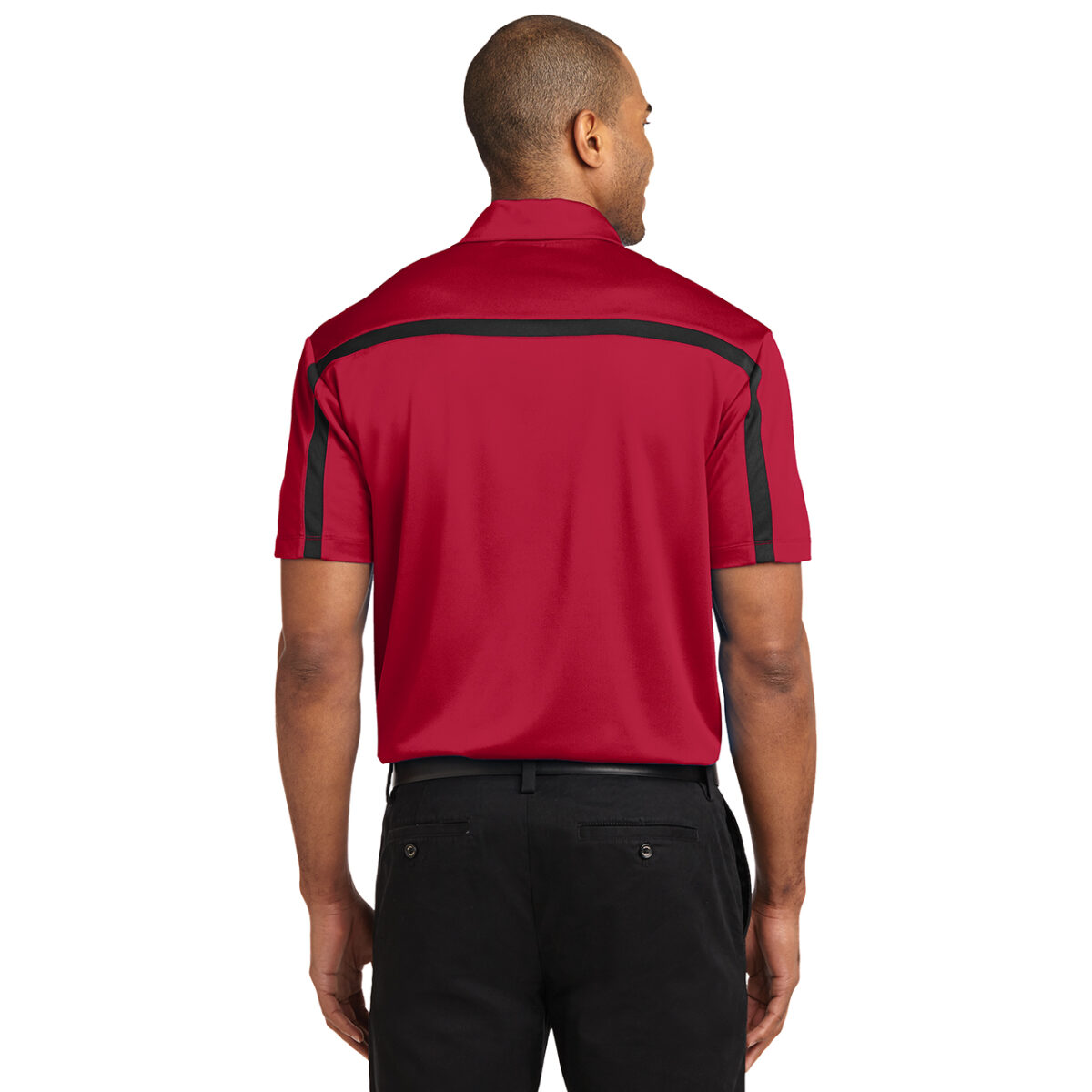 Mens Silk Touch Performance Colorblock Stripe Polo