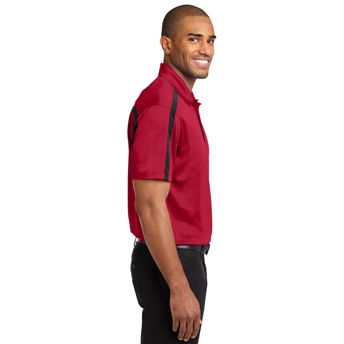 Mens Silk Touch Performance Colorblock Stripe Polo