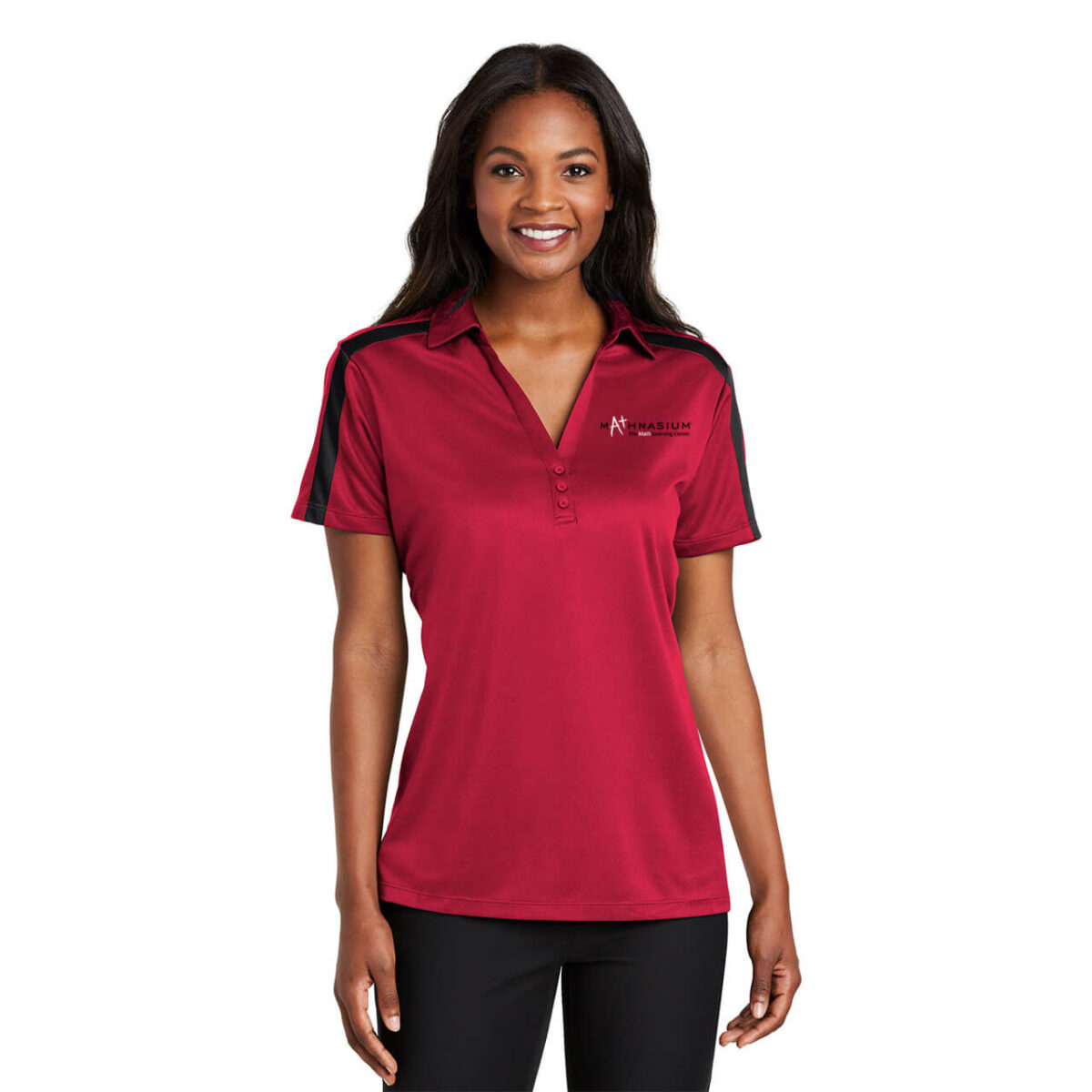 Ladies Silk Touch Performance Colorblock Stripe Polo