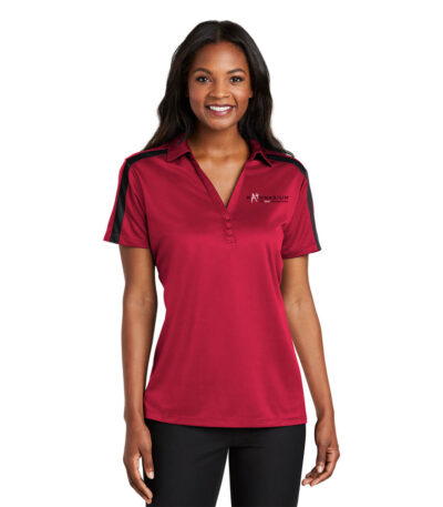 Ladies Silk Touch Performance Colorblock Stripe Polo