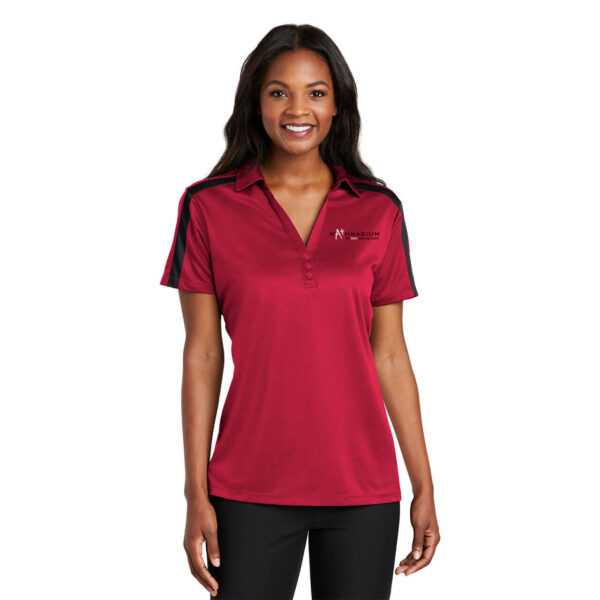 Ladies Silk Touch Performance Colorblock Stripe Polo