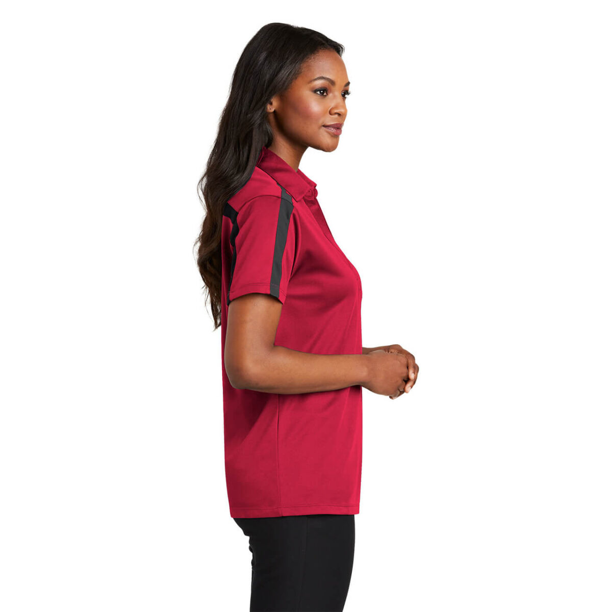 Ladies Silk Touch Performance Colorblock Stripe Polo