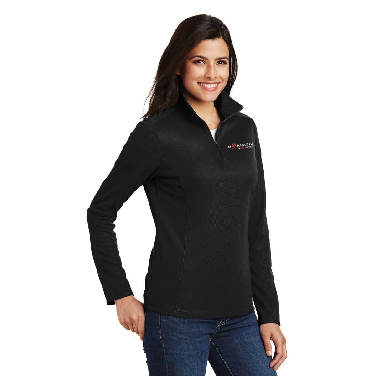 Ladies Pinpoint Mesh 1/2-Zip