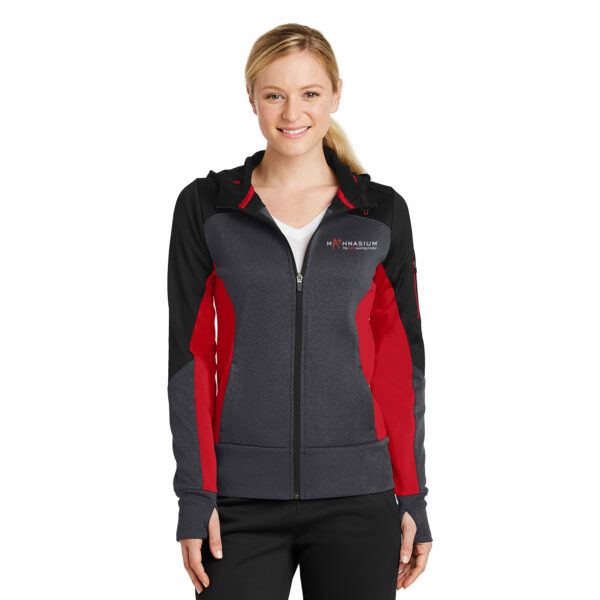 Sport-Tek® Ladies Tech Fleece Colorblock Full-Zip Hooded Jacket