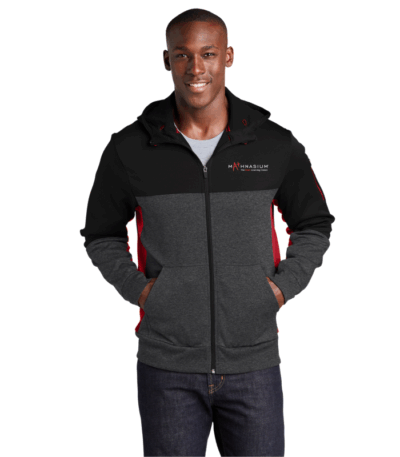 Sport-Tek® Tech Fleece Colorblock Full-Zip Hooded Jacket