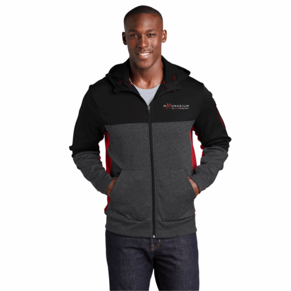 Sport-Tek® Tech Fleece Colorblock Full-Zip Hooded Jacket