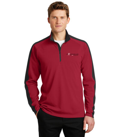 Sport-Tek® Sport-Wick® Textured Colorblock 1/4-Zip Pullover