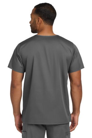 Unisex WorkFlex Chest Pocket V-Neck Top - Image 2