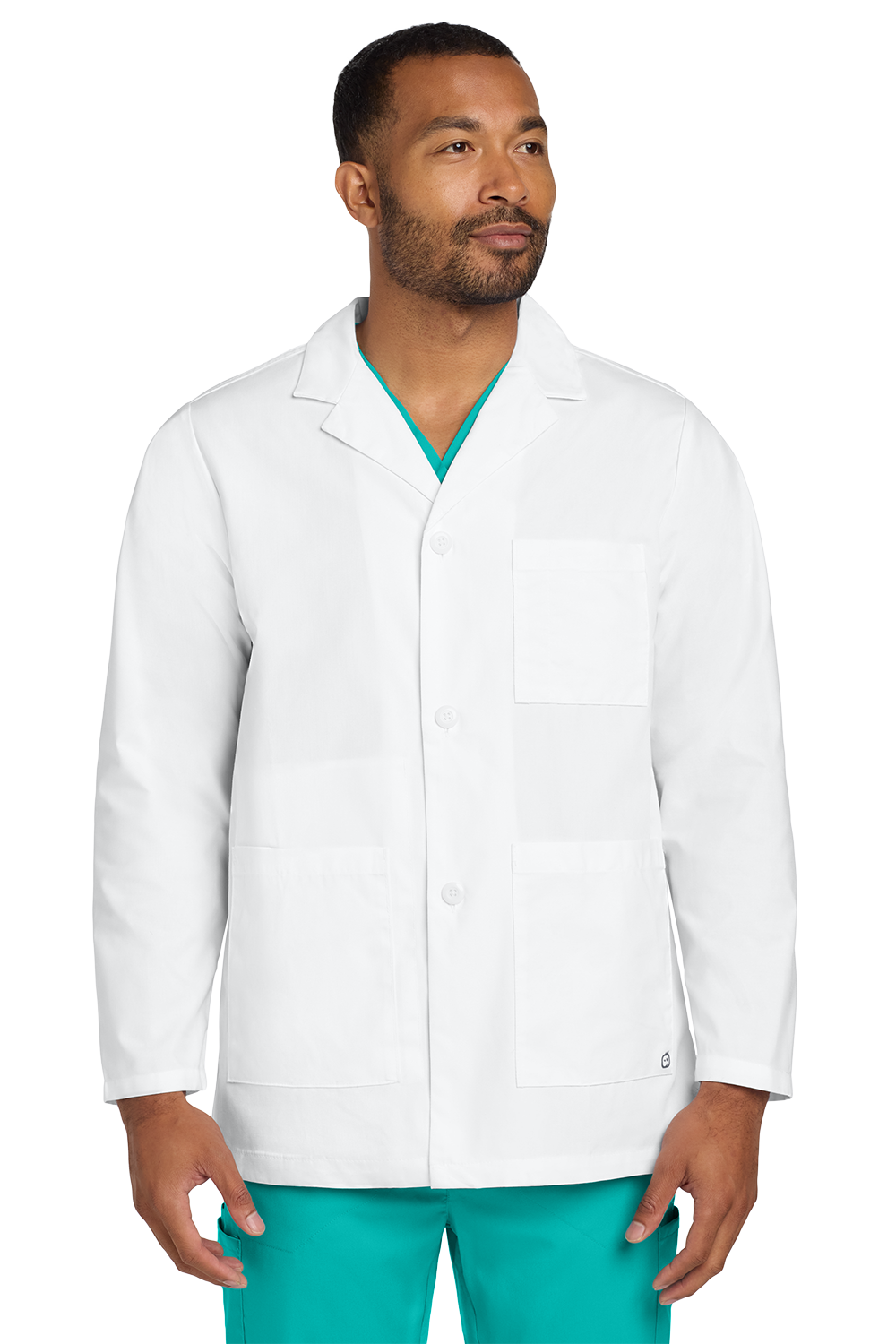 WW5072_WHITE_MODEL_FRONT Men's Consultation Lab Coat - Image 1