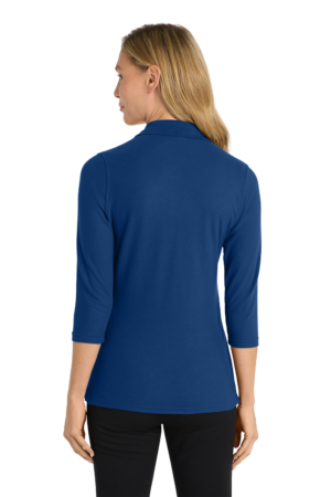 Women's Silk Touch™ 3/4-Sleeve Polo - Image 2