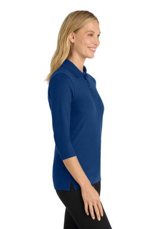 Women's Silk Touch™ 3/4-Sleeve Polo - Image 3